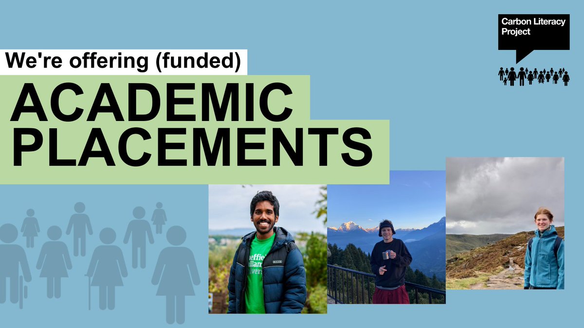 We are offering six funded #placement opportunities for the 23/24 academic year. 🎓

Carry out your placement year with an UN-recognised charity delivering action on #climatechange! 

Applications close on 12th May. ⏰ 

Find out more and apply 👉  carbonliteracy.com/work-with-us/v… RT 🔁
