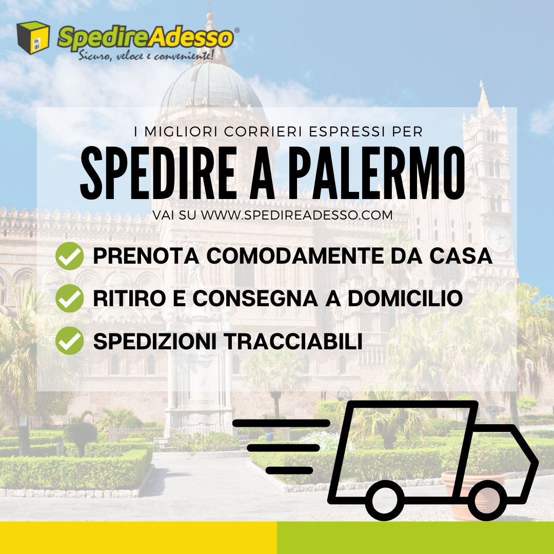 SpedireAdesso's tweet photo. 📦 Spedisci a Palermo rapidamente con i corrieri espressi! Consegne veloci e sicure per i tuoi pacchi. 🚚 Scopri di più sul nostro sito: https://t.co/Fi33KDvXAz  #CorrieriEspressi #Palermo #Spedizioni https://t.co/ViCQ8mEoJa