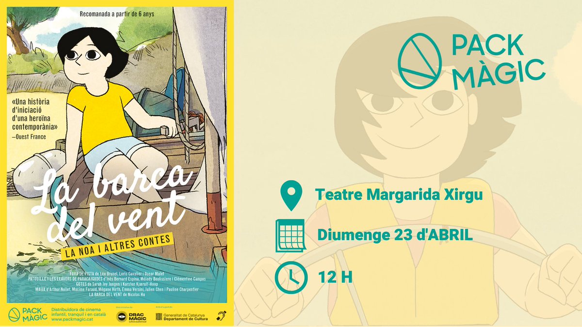 zorrillabdncat's tweet photo. 📣🎥Aquest DIUMENGE s’estrena #LaBarcaDelVent dins del cicle de cinema familiar #PackMagic al #TeatreMargaridaXirgu
Una sèrie de curtmetratges que fan apreciar la grandesa de la natura 🛶🌬️
🗓️ Diumenge 23 d'abril
⏰12h
📍 Teatre Margarida Xirgu
🎟️https://t.co/nW3vfyuHGG https://t.co/osLXFT7mc7