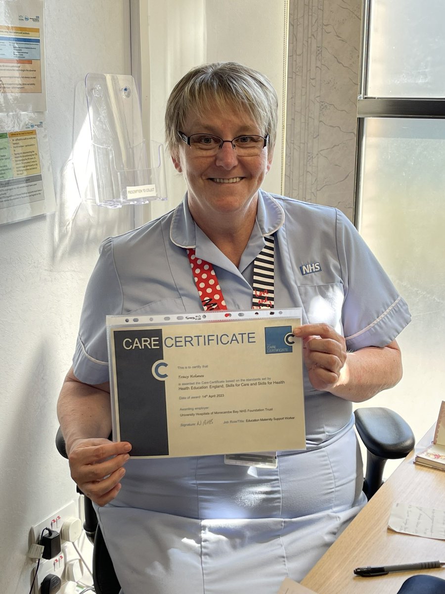 Congratulations to Tracy who recently completed her Care Certificate. Great work, well done 👏🏼🤩 #CareCertificate #SkillsforCare #MSW @UHMBTMATERNITY #MaternityWorkforce #MaternitySupportWorker
