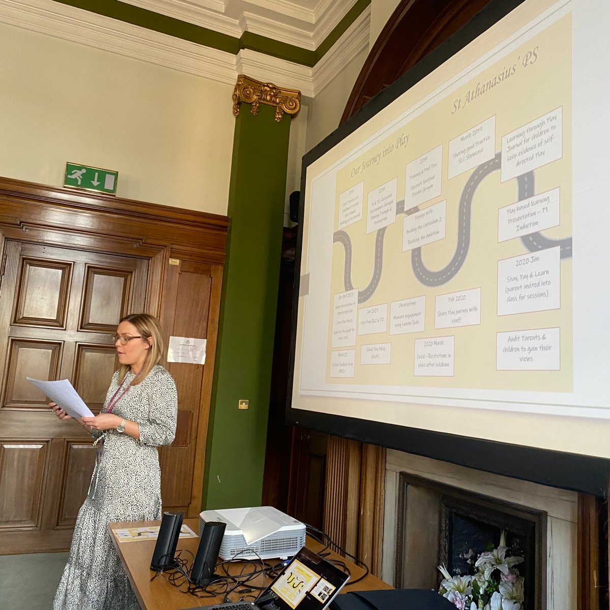 MrsWilsonSeaton's tweet photo. A fantastic morning listening to colleagues from @saintmarysps and St. Athanasius' sharing their play journey with cohort 3 of Play Pedagogy with @deirdre_grogan. Some great discussion and a lot for practitioners to think about! Thank you to the presenters โญ#itsSLC #slcPlay https://t.co/oGxgv5a4wm
