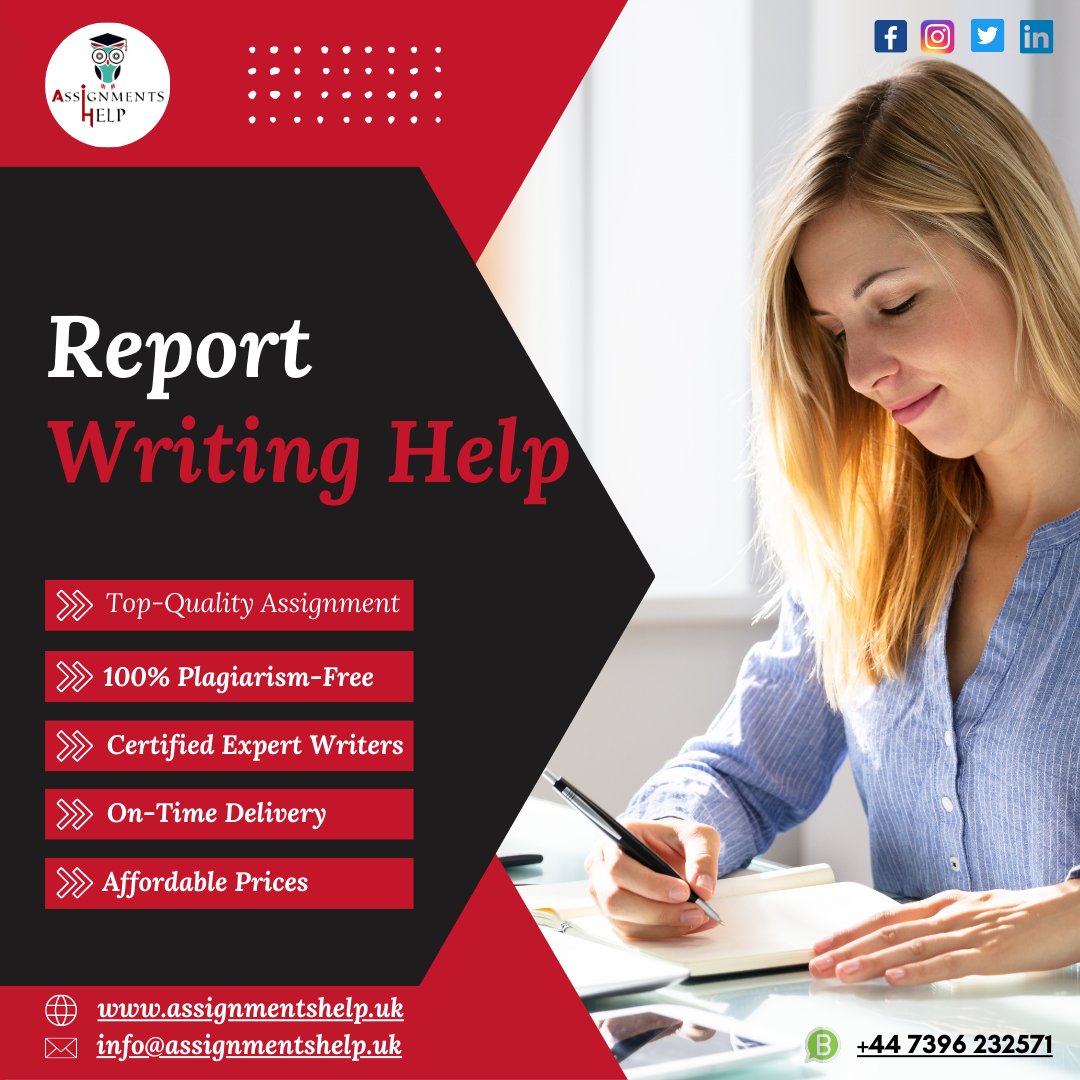 AssignmentsHe59's tweet image. Be confident! Because you choose our Online Report Writing help Services. We prefer that you submit your assignment before the deadline. We firmly uphold our promises and never compromise on quality.
#reportwritingservice #onlinereportwritingservice #reportwritingassignmenthelp
