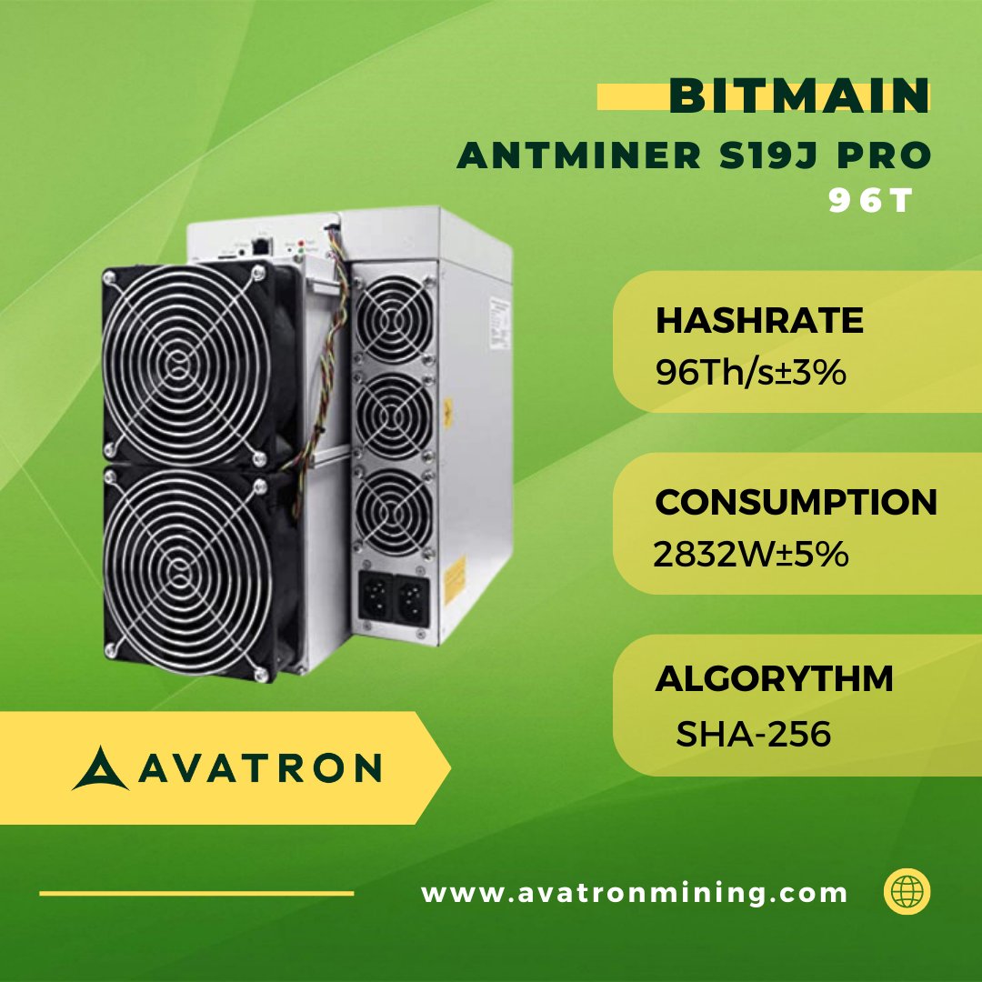 AvatronMining's tweet photo. 🔥 Get ready for a mining revolution with the #Antminer S19j Pro (96Th) from #Bitmain! High hash rate, low power consumption, and efficient cooling make it a must-have for #cryptomining enthusiasts.
#avatronmining #BTC #Crypto #cryptominingrig #energyefficient #miningprofits https://t.co/QCImVhngms