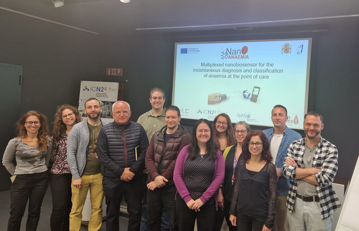 merkoci_group's tweet photo. Today we are having #NanoAnemia Project meeting at #ICN2, with our partners from #BloodGenetics and #UIC.

#ferritin #iron #RBC #anemia #sensors #blood #diagnostics #redbloodcells #Fe #microfluidics #clinicaldiagnostics #sinotienesFe #pointofcare #PoC #anemiadiagnosis https://t.co/cpMB4ZROci