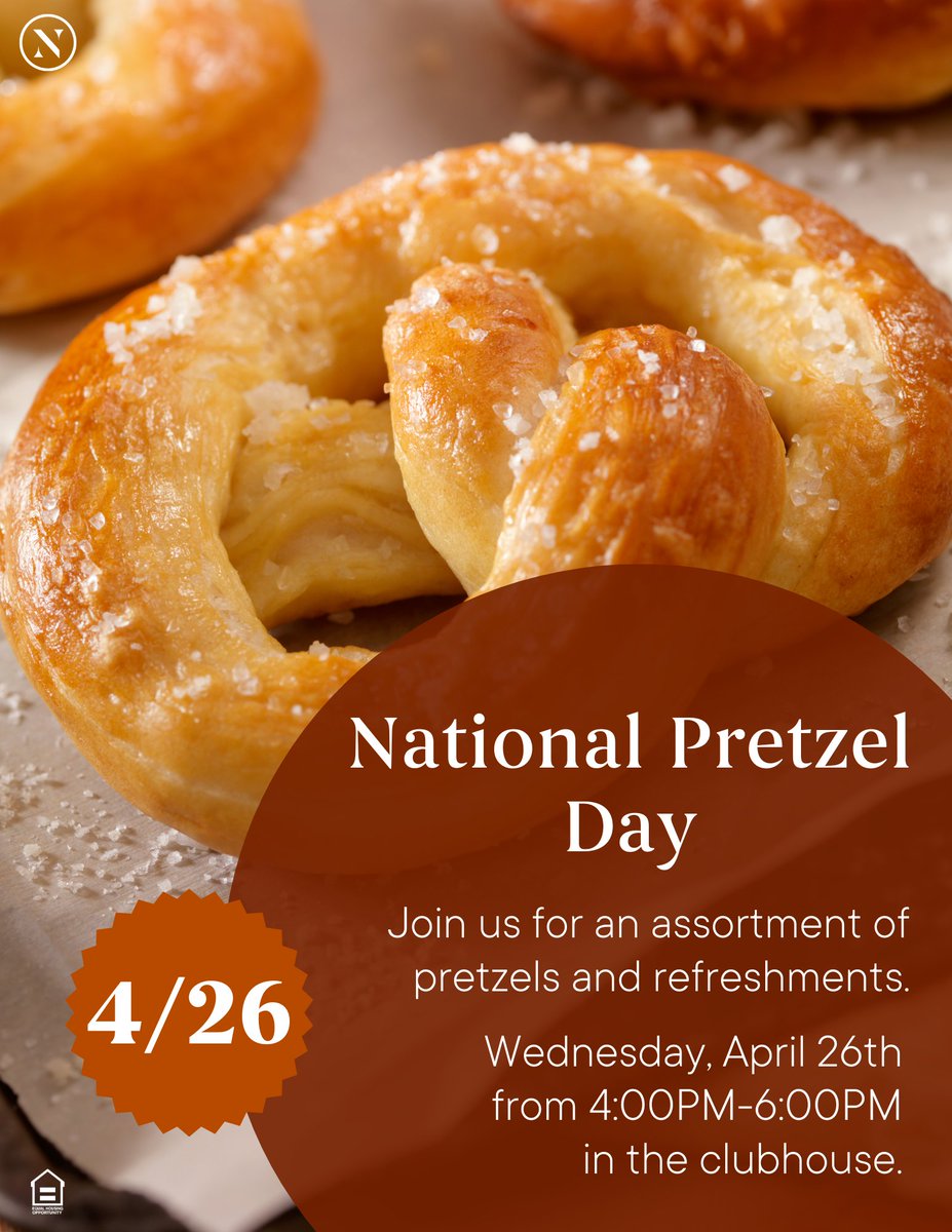 ArboretumTexas's tweet photo. Celebrate National Pretzel Day at Northland at the Arboretum!
Wednesday, April 26 from 4-6 PM

#NationalPretzelDay #WeLoveOurResidents #Austin #ApartmentLiving https://t.co/vYxl2aCaey