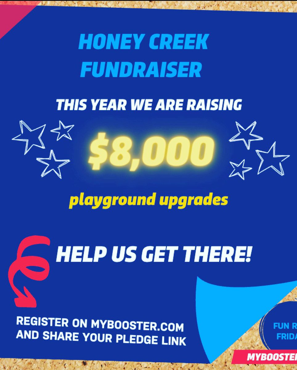 Honey Creek (@hce_stemacademy) on Twitter photo Honey Creek is 50% to our $8,000 goal for playground upgrades! Thank you for all of your support. We have 2 DAYS until our Fun Run event! Can you think of a new sponsor to help our school tonight? <a href="/hcethehivepto/">hcethehivepto</a> Honey Creek is 50% to our $8,000 goal for playground upgrades! Thank you for all of your support. We have 2 DAYS until our Fun Run event! Can you think of a new sponsor to help our school tonight? <a href="/hcethehivepto/">hcethehivepto</a>