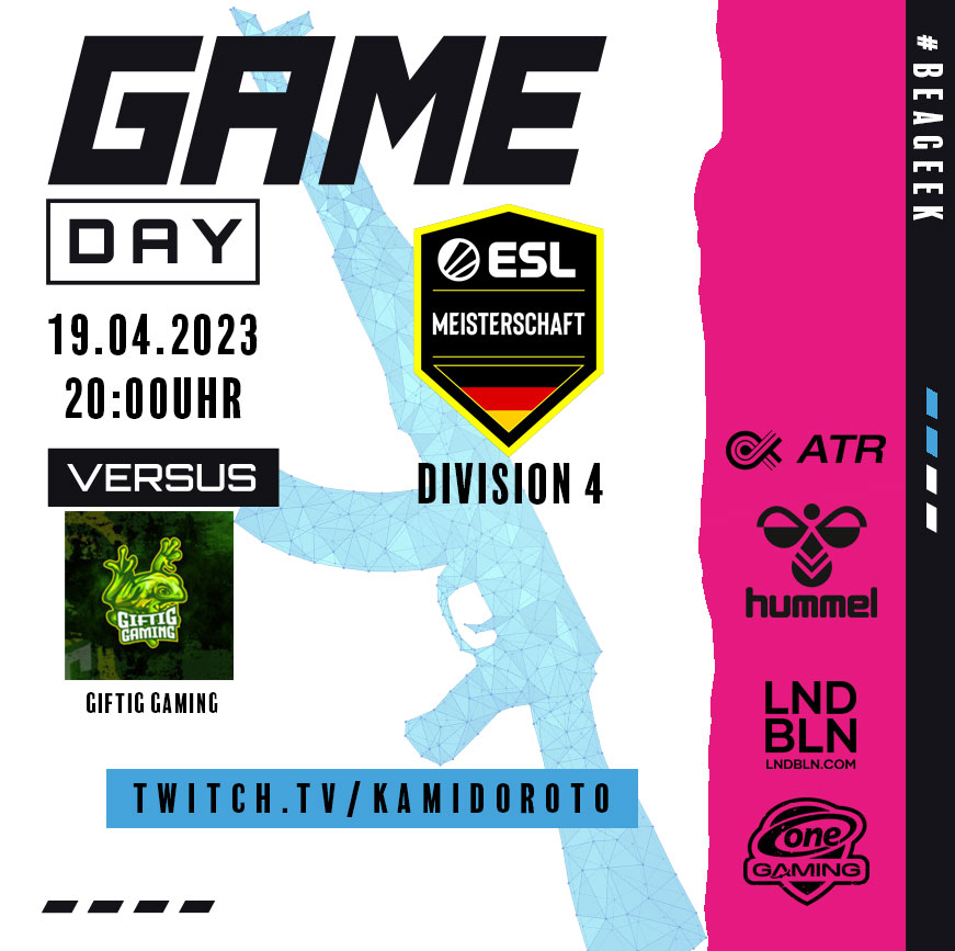 AKA HERO (@akaheroesport) on Twitter photo Letztes Spiel für Young Geekz in der #ESLMeisterschaft! Die Playoffs sind zum greifen nah!
Let´s Go Boys!
⏰20:00 Uhr
🆚<a href="/GiftigCSGO/">Giftig Gaming</a>
📺twitch.tv/kamidoroto
🎙️<a href="/LJ_Kami/">Kamidoroto</a>
#CSGO #eSports #beageek #geekzenergy Letztes Spiel für Young Geekz in der #ESLMeisterschaft! Die Playoffs sind zum greifen nah!
Let´s Go Boys!
⏰20:00 Uhr
🆚<a href="/GiftigCSGO/">Giftig Gaming</a>
📺twitch.tv/kamidoroto
🎙️<a href="/LJ_Kami/">Kamidoroto</a>
#CSGO #eSports #beageek #geekzenergy