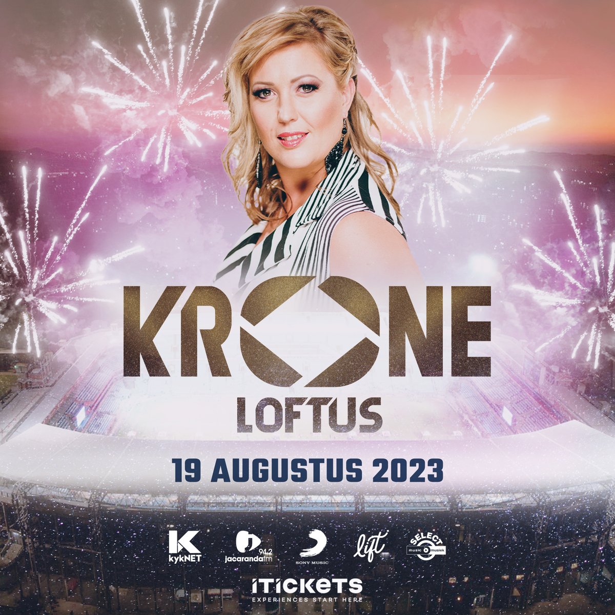 Julle almal ken haar op die Krone-verhoog maar vanjaar gaan <a href="/Liezel/">liezel</a> Pieters uithaal en wys by #KroneByLoftus23 op 19 Augustus. Geen stadion is te groot vir haar kragtige stem nie!

Kaartjies is hier beskikbaar by iTickets SA
>> itickets.co.za/events/470940