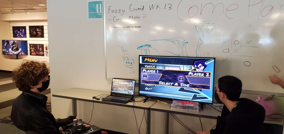 StrikeBack_Dev's tweet photo. 😊We did some internal on-campus playtesting at DigiPen! (Yes, that is a tupperware hitbox!) https://t.co/zRJRJ5YwcP