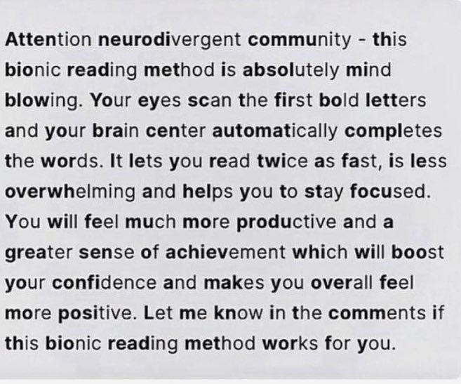 vishalmulay's tweet photo. Isn’t it fast to read this way? #ADHD https://t.co/4pB0vHyv1b