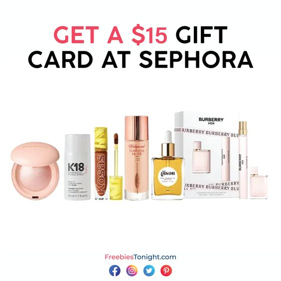 FreebiesTonight's tweet photo. Get a $15 Gift Card at Sephora After Cash Back

#Sephora #cashback #giftcard #gift #makeuplooks #skincare #beautyproducts

Offers Link ➡️: https://t.co/SrsPkk1ssd https://t.co/KWjdGkTU1m