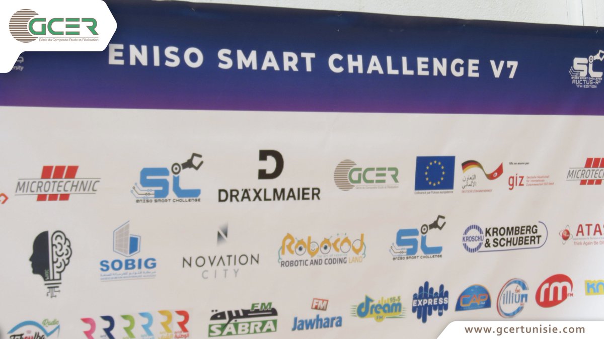 GCER_Tunisie's tweet photo. GCER was pleased to announce its participation as a sponsor and exhibitor in the 7th edition of the ENISO SMART CHALLENGE robotics competition 🤖 on April 16, 2023.
#ENISO #sponsoring #robotics #students #innovations #gcertunisie https://t.co/hr0fF6U7Hw