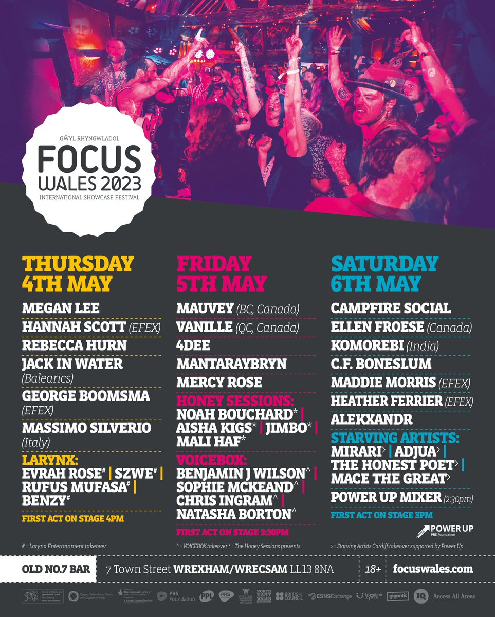 🎪 MAI 4/5/6 MAY at #OldNo7Bar at FOCUS Wales 2023 🙌 tocynnau : tickets at focuswales.com #Wrexham