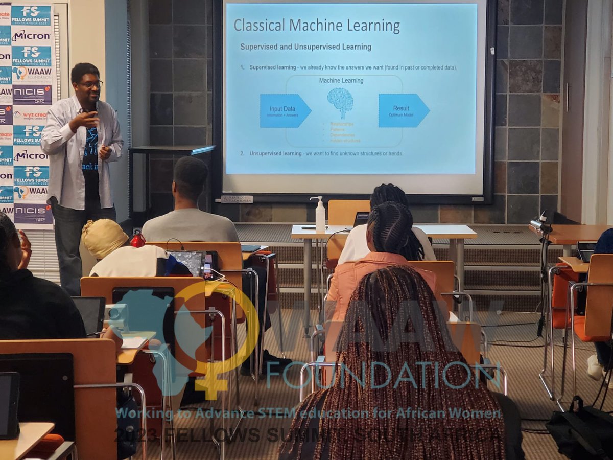 WAAW_Foundation's tweet photo. #FellowsSummit Day 2
Fellows are in session, they are being introduced to Machine Learning and Artificial Intelligence.
ML and AI have the potential to bring significant benefits to Africa across various sectors, including healthcare, agriculture, education, financial..... https://t.co/e2jB948FqZ