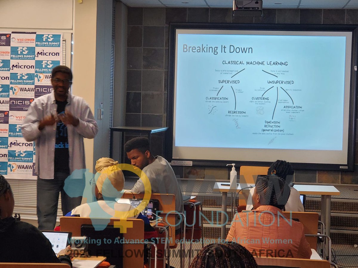 WAAW_Foundation's tweet photo. #FellowsSummit Day 2
Fellows are in session, they are being introduced to Machine Learning and Artificial Intelligence.
ML and AI have the potential to bring significant benefits to Africa across various sectors, including healthcare, agriculture, education, financial..... https://t.co/e2jB948FqZ