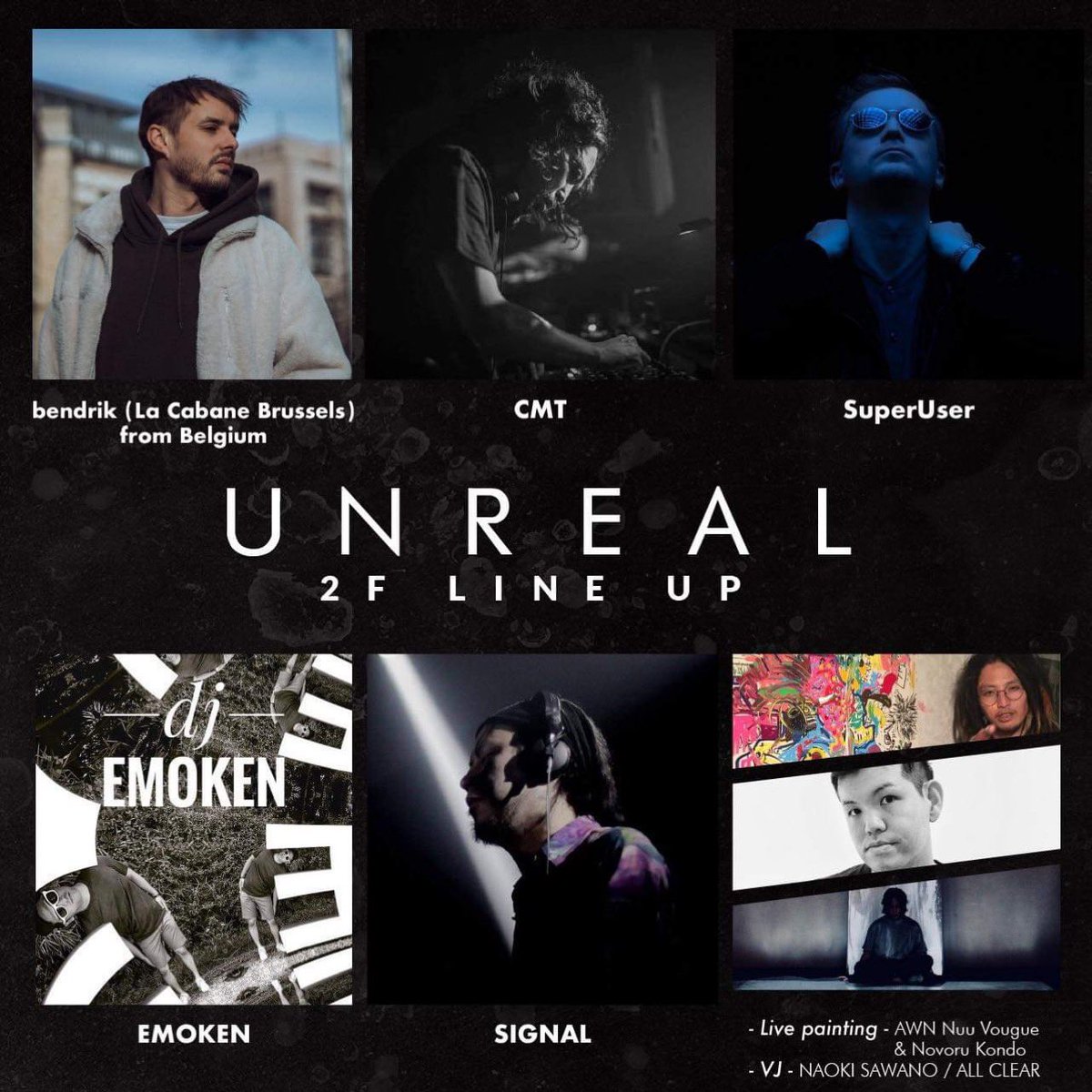 k2_Vtech's tweet photo. 【VJ出演】
UNREAL
4/28(Fri) OPEN 22:00
Venune:WOMB Shibuya
DOOR ¥3000
BEFORE 24:00 ¥2000
music:https://t.co/dz5kvPVvxz
SIGNALさん主催のUNREALにお呼びいただきました!
GWのスタートダッシュはここで決めていきましょ!
私は1FでVJ!
soft&dynamicに盛り上げていきます!
ゲストのご希望はDMで https://t.co/qv2NKowSps
