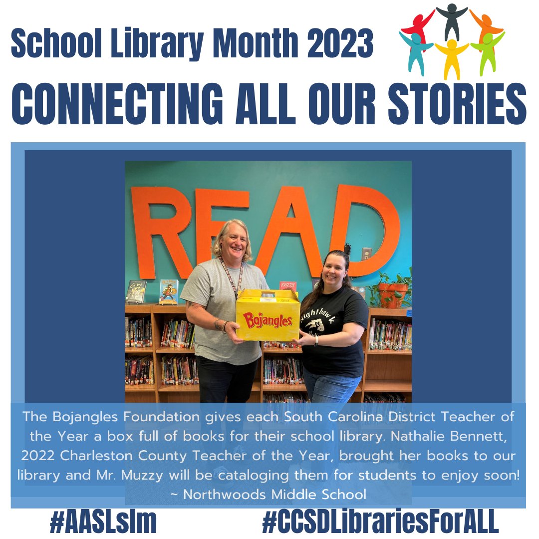 VOCALCCSD's tweet photo. Libraries help connect schools and community supporters around literacy. Check out this great example from Northwoods Middle! #CCSDLibrariesForALL #AASLslm @CCSDConnects @NWMSNighthawks @AdrianaMPridgen https://t.co/vOk9JHwall