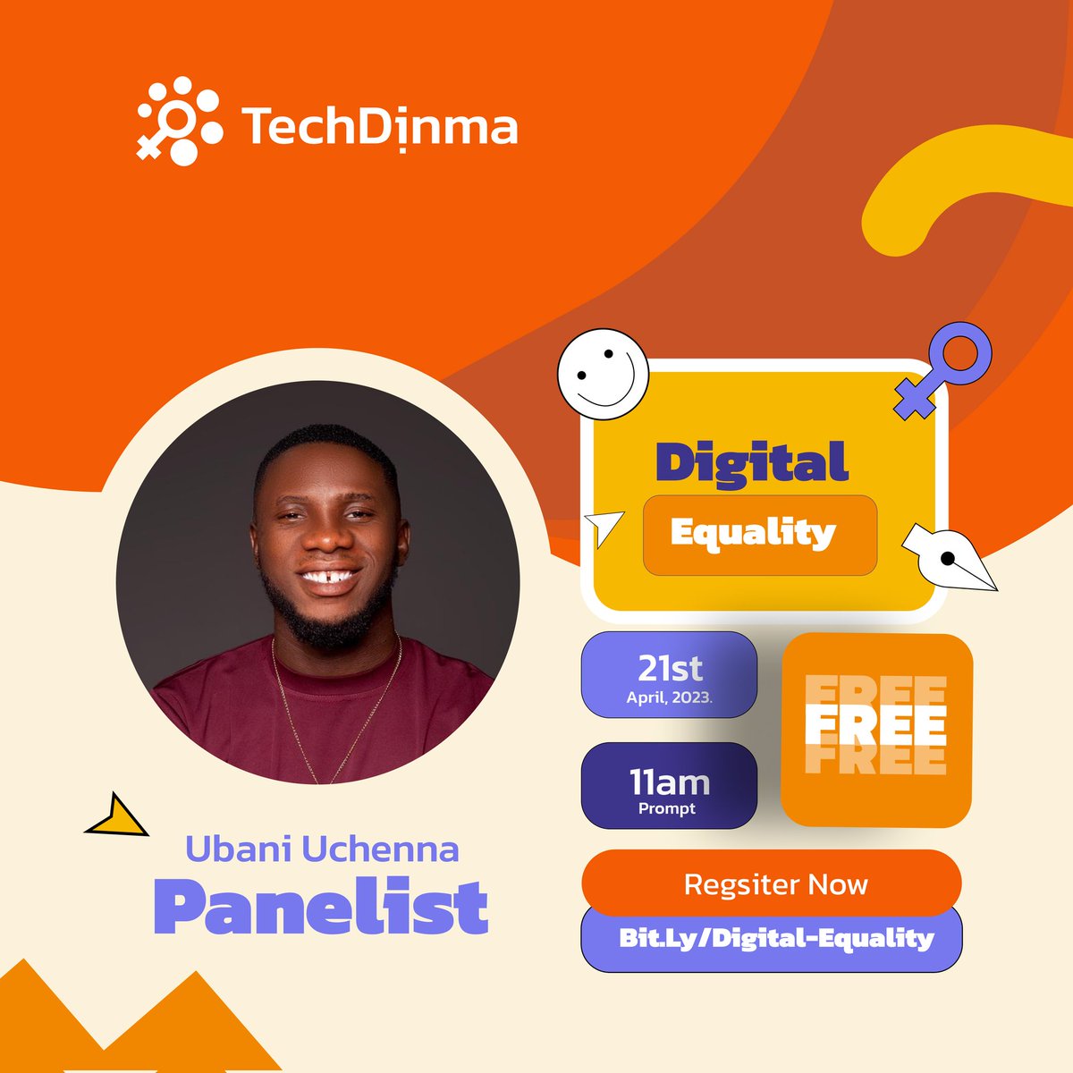 theighubafrica's tweet photo. Date: Friday, 21st April 2023.
Time: 11 am prompt.
Venue: 10 Calabar Street Aba, Abia State.
#techdinma #techisgood
#ighubafrica #digitalequality https://t.co/GwBvyHWIkw
