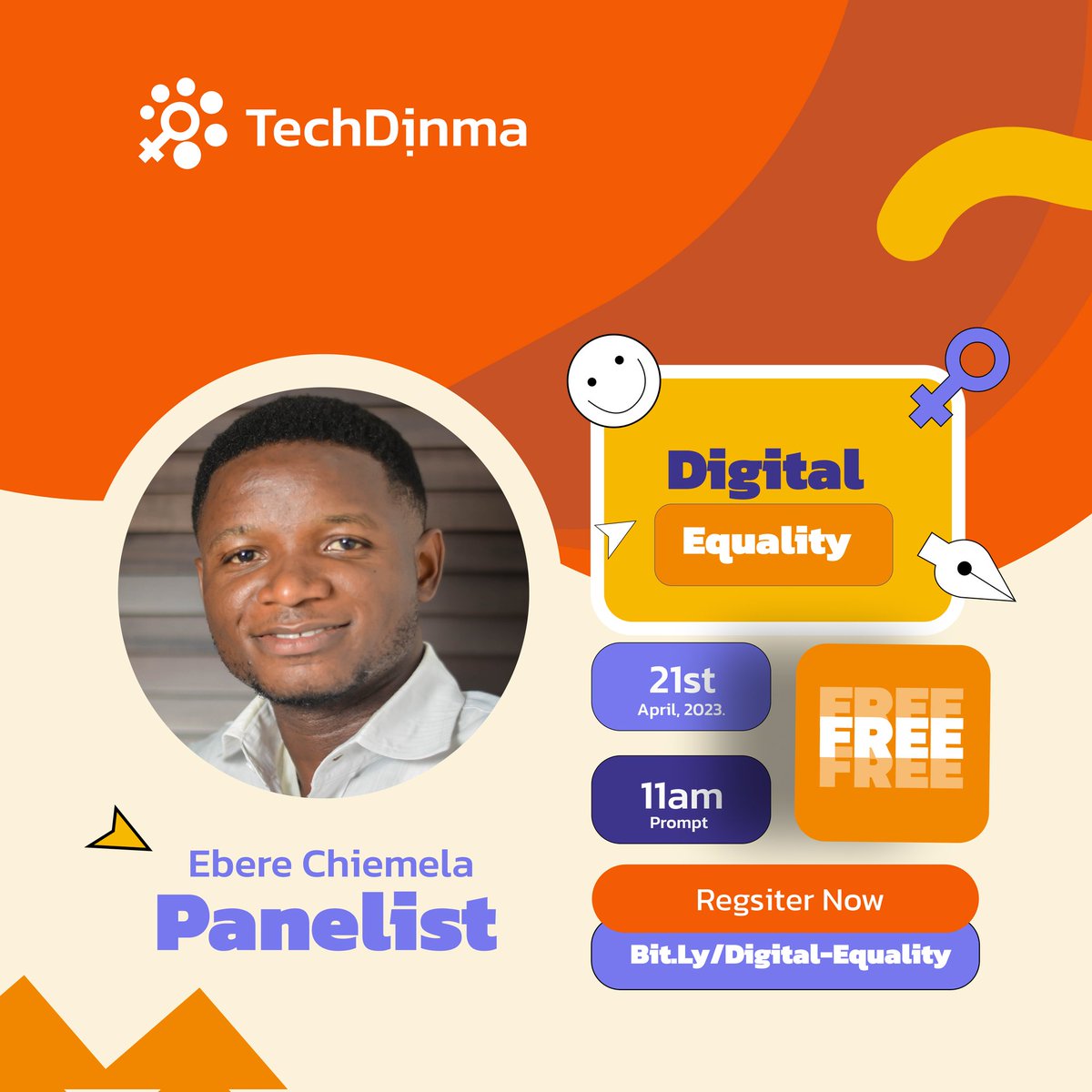 theighubafrica's tweet photo. Date: Friday, 21st April 2023.
Time: 11 am prompt.
Venue: 10 Calabar Street Aba, Abia State.
#techdinma #techisgood
#ighubafrica #digitalequality https://t.co/GwBvyHWIkw