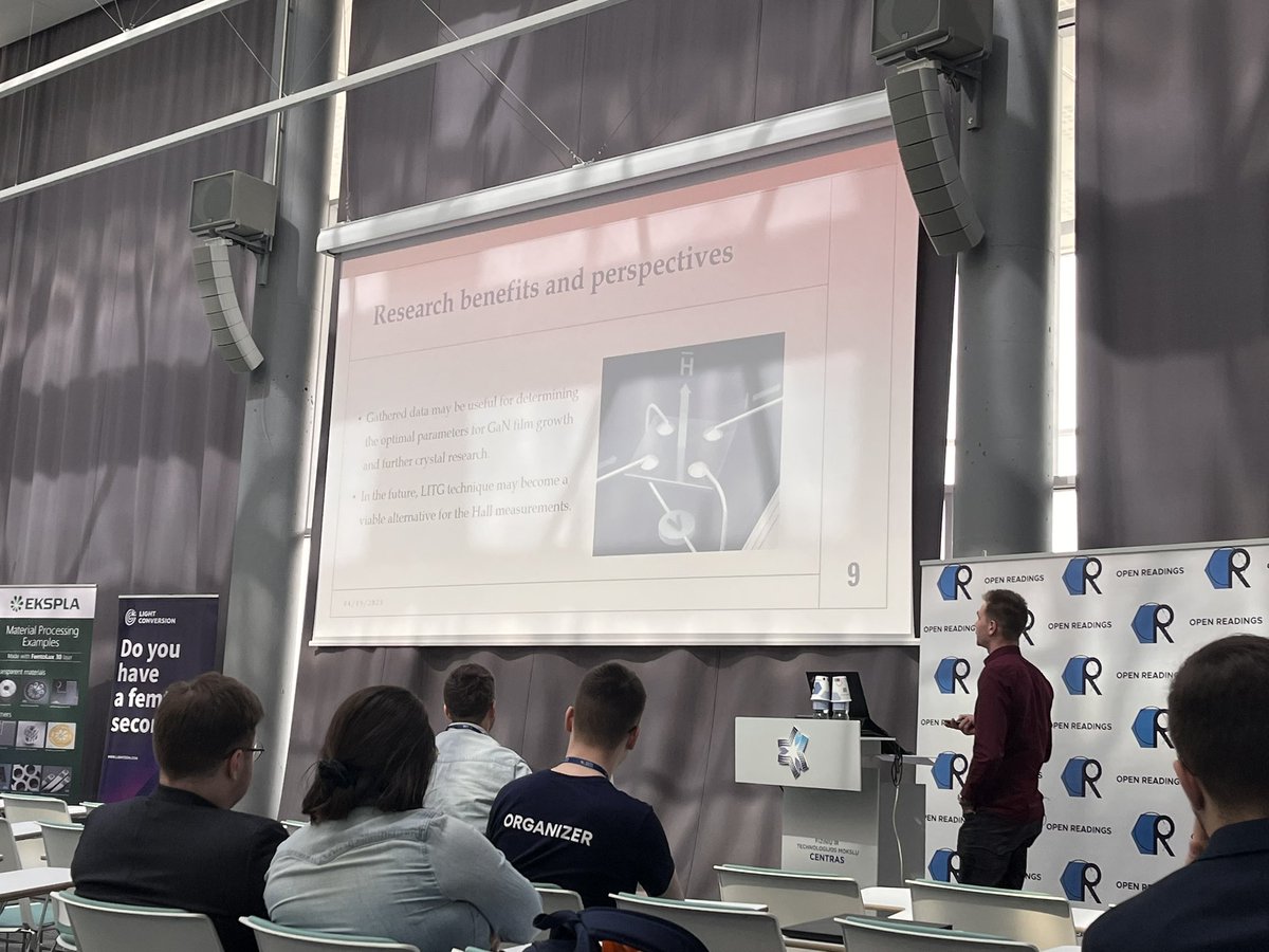 GretaBucyte's tweet photo. And now Mantas Auruškevičius presented his research on non-equilibrium charge carrier dynamics in GaN films with varying impurity densities also made possible with HARPIA-TG. The future of research is looking bright!
#transientgratig #femtoinfluencer #OpenReadings https://t.co/WuWNFGyppa