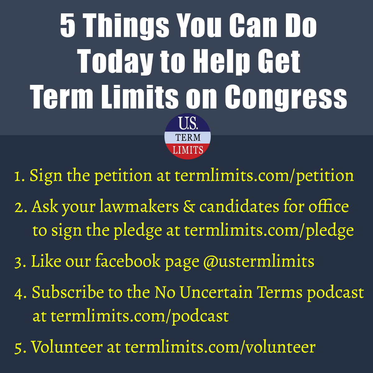 USTermLimits's tweet photo. Congress is the problem. Don't look to them for the solution. You can help term limits now! https://t.co/Mq54MQIORi