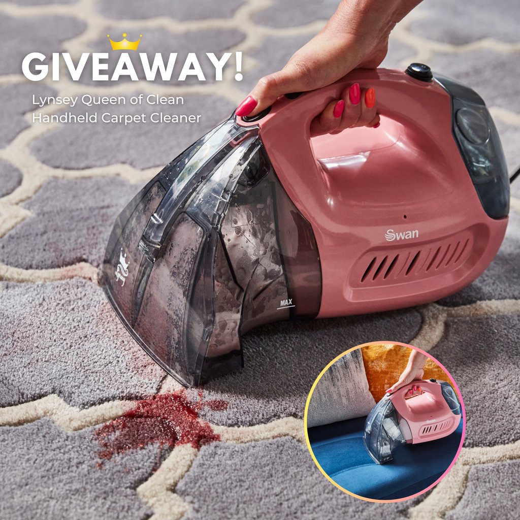 SwanBrandUK's tweet image. Pink Wednesday Giveaway💖✨

Our Lynsey Queen of Clean Handheld Carpet Cleaner makes refreshing carpets and upholstery so much easier🧼 and you can WIN one!

TO ENTER:
💝 Like &amp;amp; retweet
 🫧 Follow @swanbranduk
🌟 Tag a friend and use #SwanGiveaway

✨ 24 hours only ✨