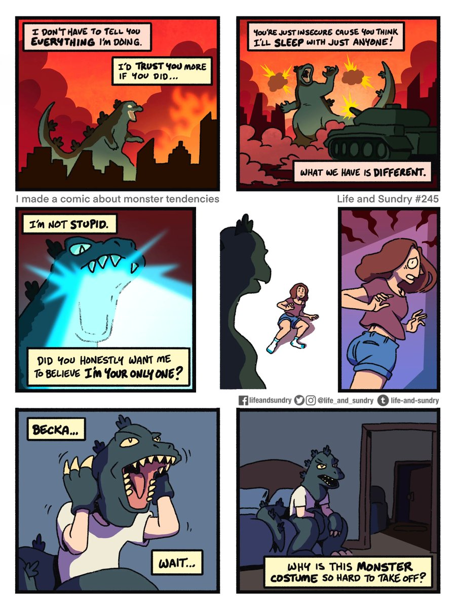 Life_And_Sundry's tweet photo. I made a comic about monster tendencies https://t.co/MEEw7VMvIc