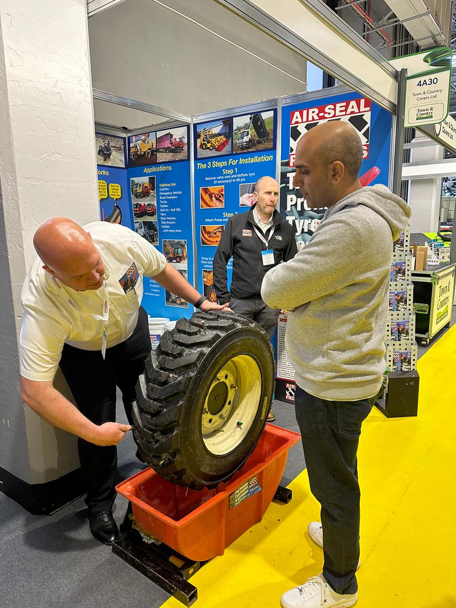 airsealproducts's tweet photo. When the team aren't wowing visitors with our premier tyre sealant on stand 4A33 at @TheCVShow they are searching the halls for some weird and wonderful vehicles. Kerstin is winning so far with the IVECO  #Chammoth... 🦣 https://t.co/zUZHdGoZtl