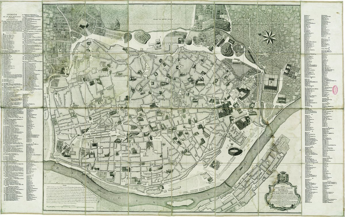 IECA_Andalucia's tweet image. Años después de la realización 1º plano #Sevilla en 1771 por mandato #PabloOlavide,en 1788 se edita esta versión de #TomásLópez
🆕Como novedad incorpora el arrabal de #Triana en la margen derecha del #Guadalquivir, así como otras “obras nuevas realizadas después la riada de 1783”