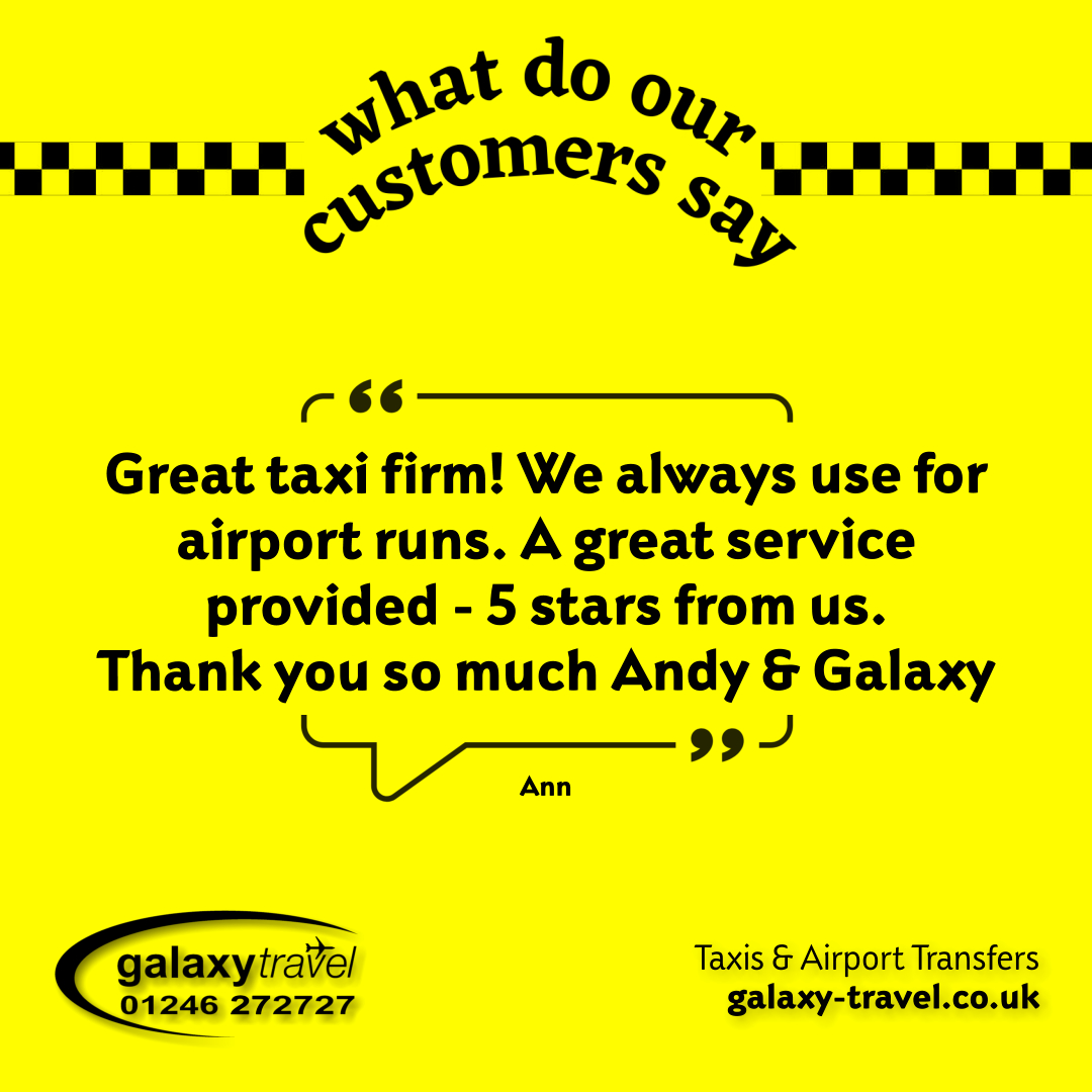 Don't just hear it from us, here's an insight into what our customers think!

Fancy giving us a try? Give us a 📞 on 01246 272727

#taxi #taxiservice #chesterfield #derbyshire #chesterfieldtaxi #chesterfielduk #minicab #taxiuk