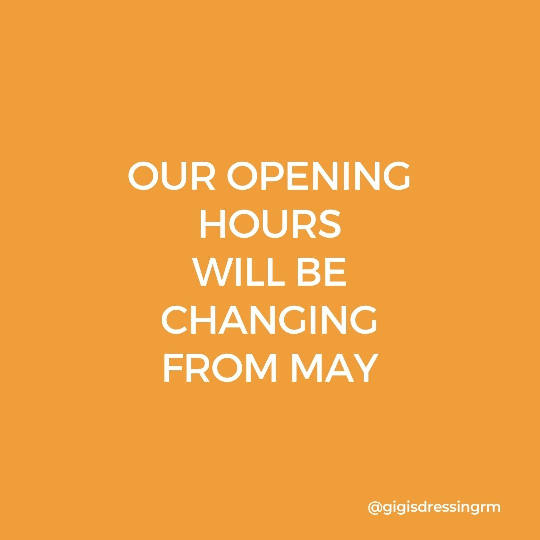 GiGisDressingRM's tweet photo. Hello everyone, I just wanted to let you know that the opening hours of the Dressing Room will be changing from May.

(If you’ve already scheduled a rental collection on a Tuesday I will be in touch with you directly to rearrange).

Thank you,
GiGi x https://t.co/C7lbQR7ljZ