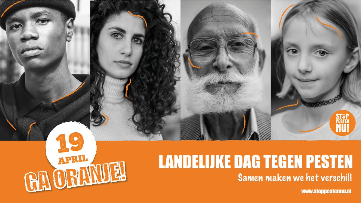 Vandaag is het de Landelijke Dag tegen Pesten.
Ga in het oranje de deur uit en laat zien dat ook jij je sterk maakt tegen pesten. Samen maken wij het verschil! Bedankt voor jouw inzet 🧡  #stoppestennu #GAORANJE #samen #eenheid #samenleving #pesten #verschilmaken