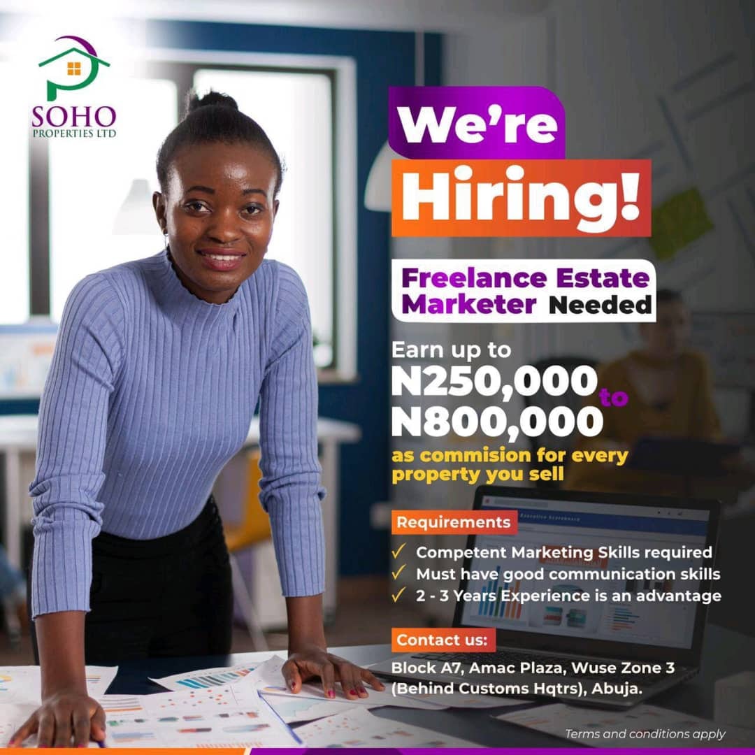 maurbelservices's tweet photo. A real estate company is hiring freelance marketers! You can earn up to ₦250,000-₦800,000 in commission! 📞:09099994545 or Click to join the WhatsApp group: https://t.co/cNYUwM9m41

Sophia Chioma Gistlover 2baba Celine Dion Simi Apapa Opay Pablo Escobar Sanwo Olu Micah Richards https://t.co/Ny9IIZ84tW