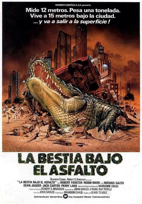 Spanish film poster for #Alligator (1980 - Dir. #LewisTeague) #RobertForster #RobinRiker #HenrySilva #DeanJagger