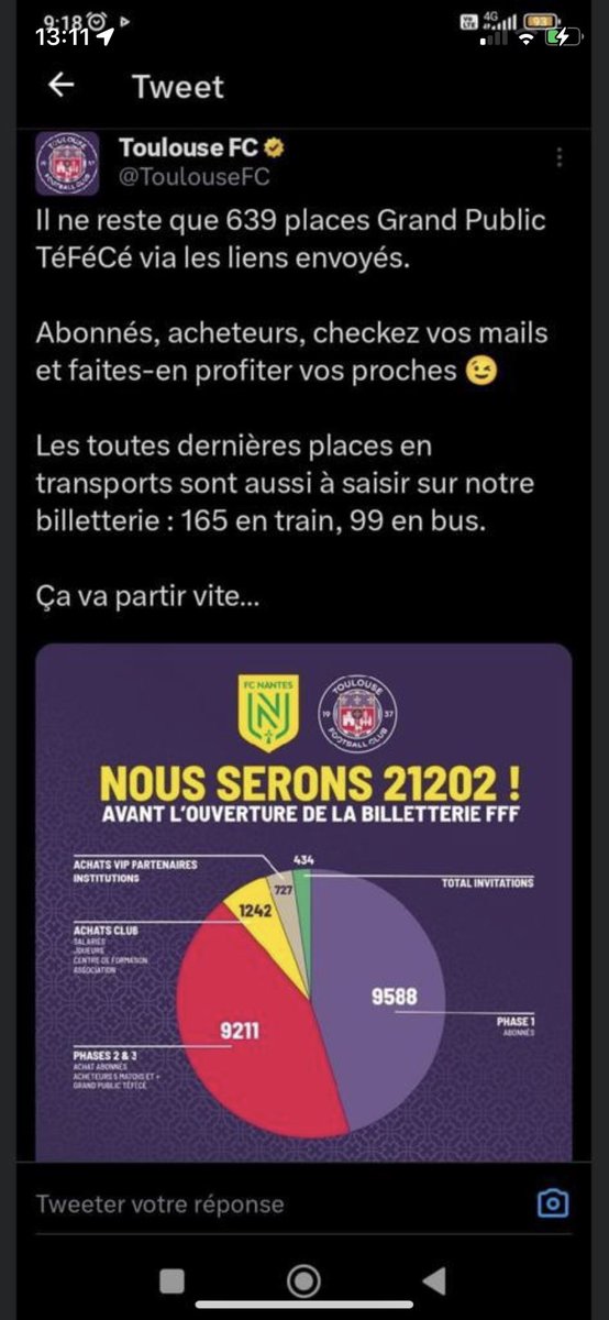 laousel's tweet photo. @Jules_LeNantais @FFF Le stade de France ne ressemblera pas à celui de l’année dernière , calmez vous les canaris 😂😂🐥🐥🐥🐥🐥 https://t.co/LjwmMh81w6
