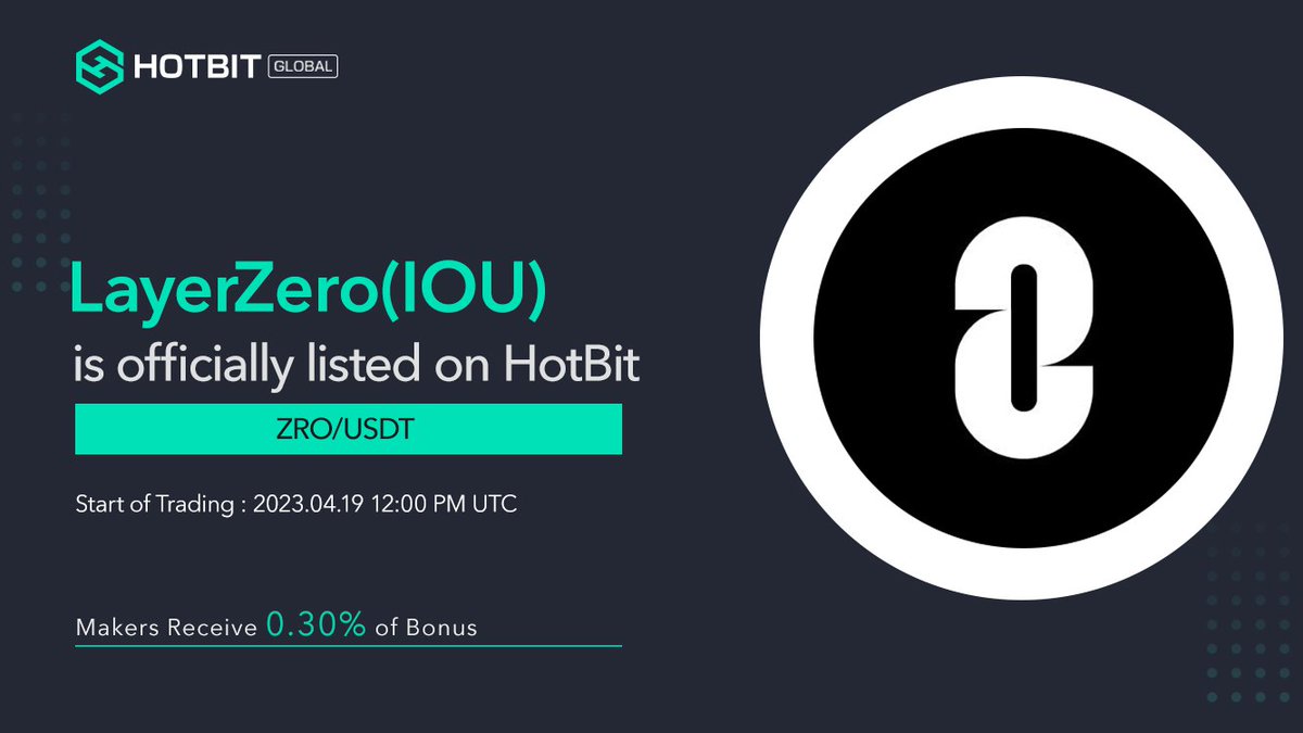 #ZRO is coming to <a href="/Hotbit_news/">HotbitDEX 🍀</a> 🔥🚀

#ZRO #LayerZero #Crypto #Hotbit #newlistings