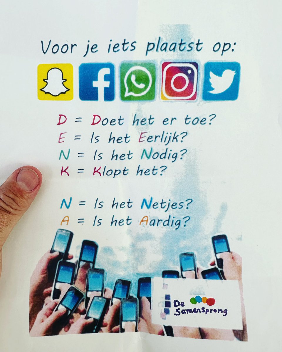 Deze brief kreeg onze zoon vanmiddag mee van school. Misschien dat volwassenen hier ook eens mee aan de slag gaan!