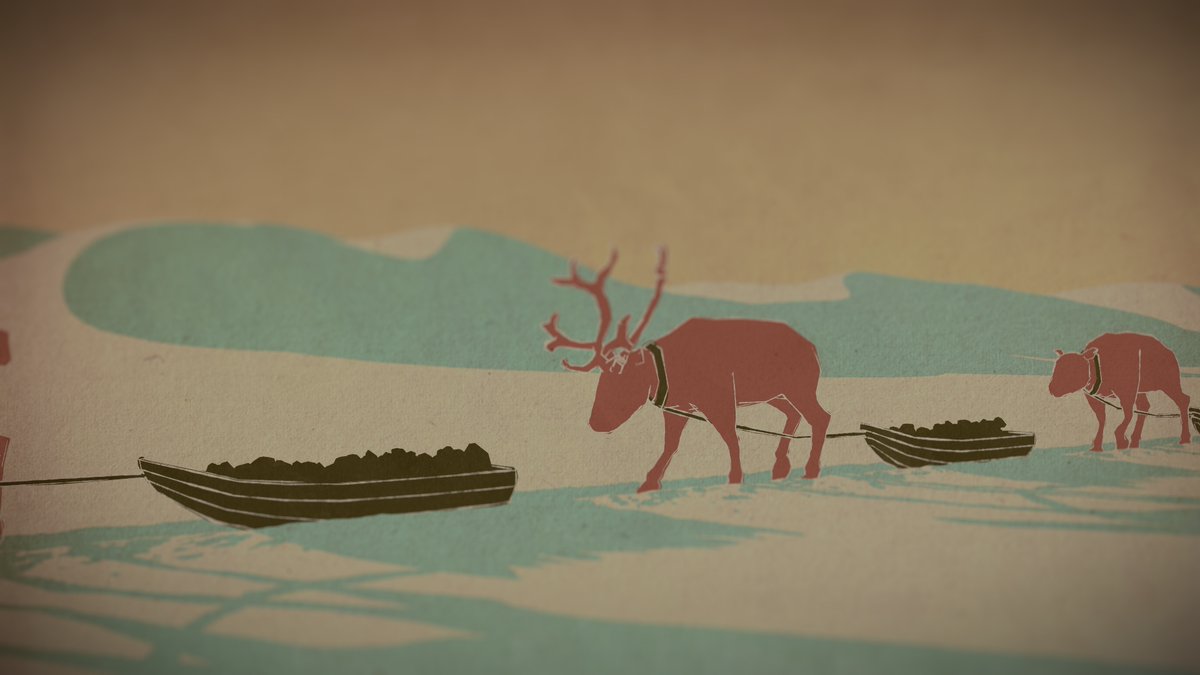bortbyting's tweet image. Reindeer pulling ackja. 

#animation #reindeers