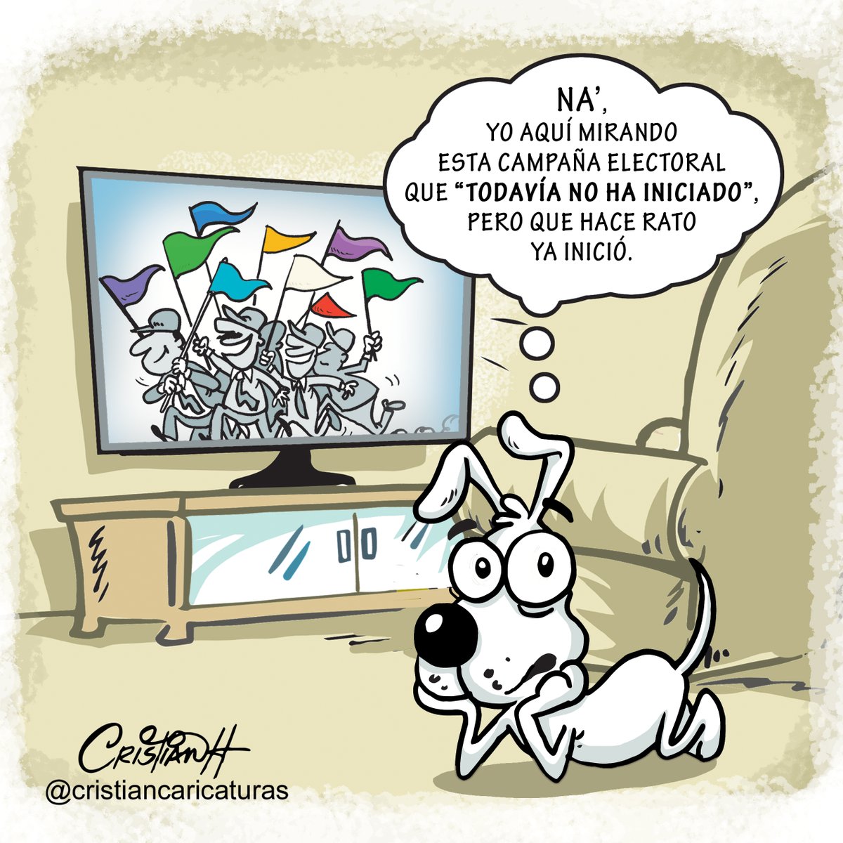 En julio inicia la campaña electoral🤣

Mi caricatura del #miercoles en el periódico @ElDia_do 
.
.
.
.
.
#campañapolitica #jce #elecciones #criscaricaturas #realengoycristian