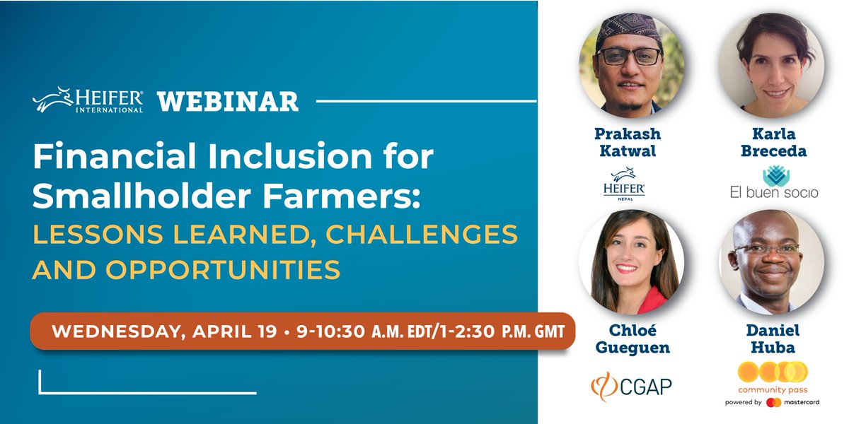 starting at 0900 EDT/1300 GMT today. Please join us!! heifer.zoom.us/webinar/regist…

<a href="/CGAP/">CGAP</a> <a href="/MastercardFdn/">Mastercard Foundation</a> <a href="/Cargill/">Cargill</a>
