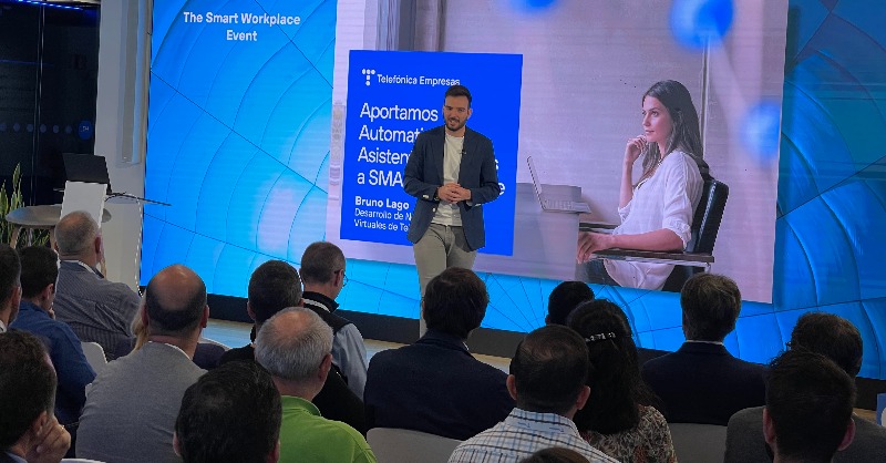 TE_GranEmpresa's tweet photo. ¿Quieres conocer el #AsistenteVirtual de @Telefonica para la atención al empleado? @BrunoLago_1 nos presenta a #SIETE!! 

#SmartWorkplace #InteligenciaArtificial