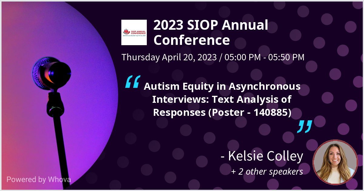 Come check out our poster if you're attending #SIOP23 #IOPsych #AutismAtWork