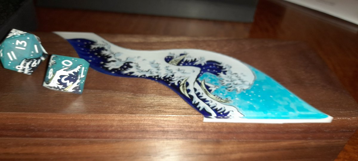 Thank you <a href="/EVERYTHINGDICE/">Everything Dice 🎲✨</a> A super frustrating kickstarter, but you have delivered an outstanding product. The Great Wave dice and vault are stunningly beautiful. The extras are greatly appreciated. Many thanks 💜