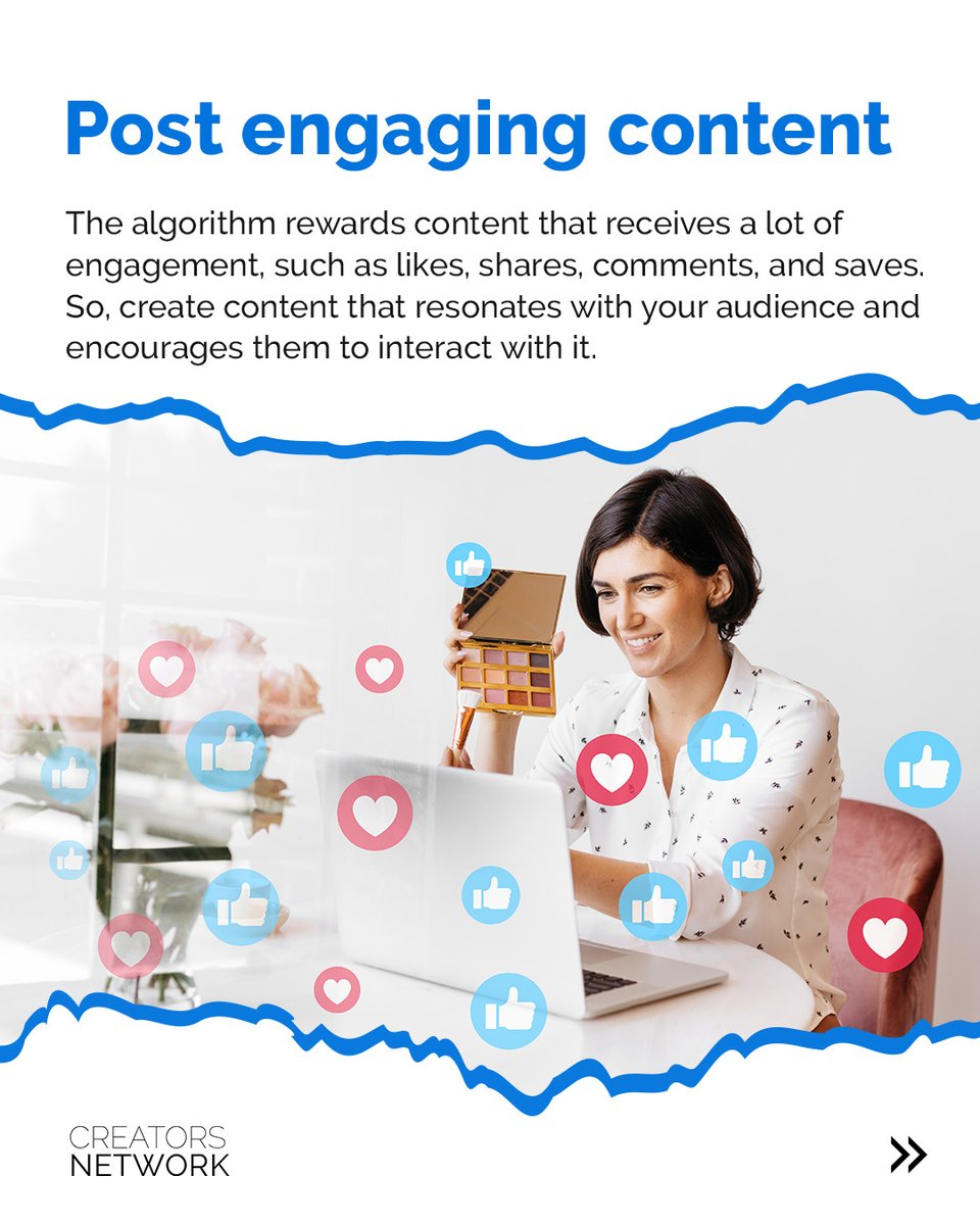 CreatorsNet_io's tweet image. &quot;Want to win over the social media algorithm?&quot; Focus on creating high-quality content that is relevant, engaging, and consistent. Encourage your followers to engage with your posts, and don&apos;t be afraid to utilize paid advertising to increase visibility.#SocialMediaAlgorithm