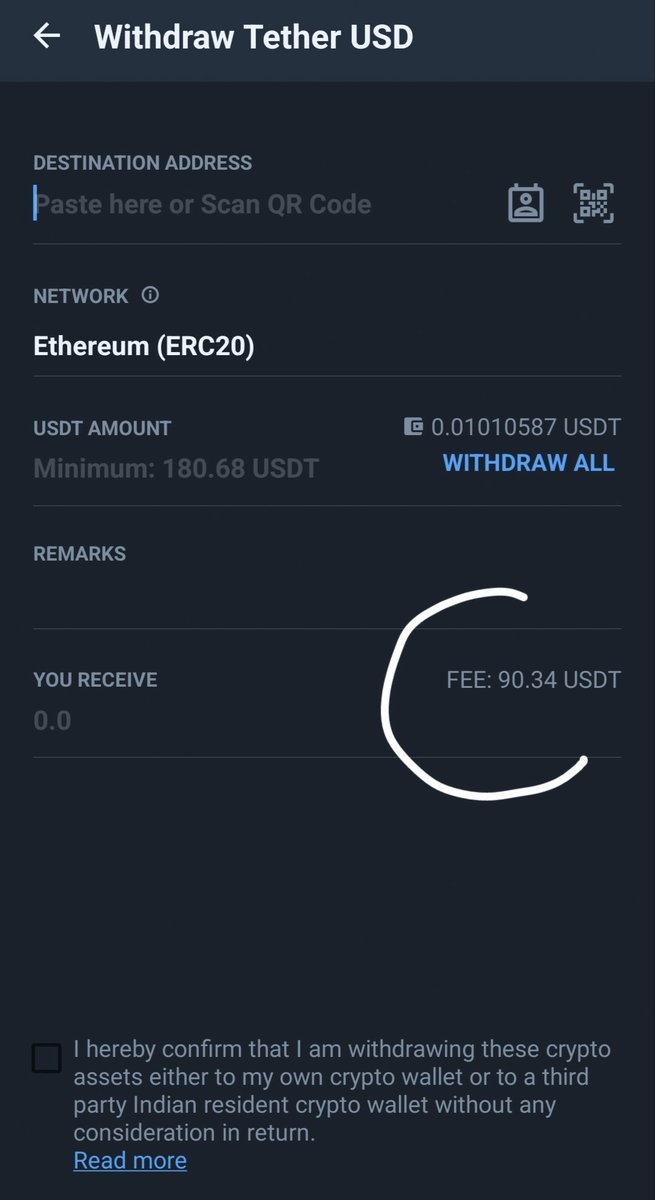 simplykashif's tweet photo. On withdrawal of 100 USDT.

One need to pay 90 USDT as fees!

@WazirXIndia is it true? https://t.co/9Oi1RZTRx5