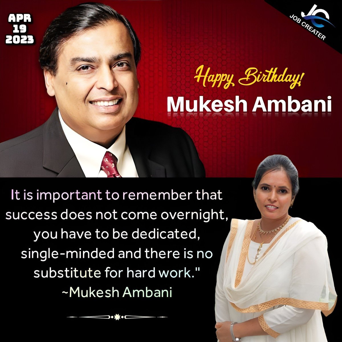 CreaterJob's tweet photo. Wishing Happy Birthday to Mukesh Dhirubhai Ambani ji – India’s Richest Person Who Needs No Intro..

#MukeshAmbani #Reliance #jobcreater #HappyBirthday #india #ril https://t.co/wOXPWeXwJZ