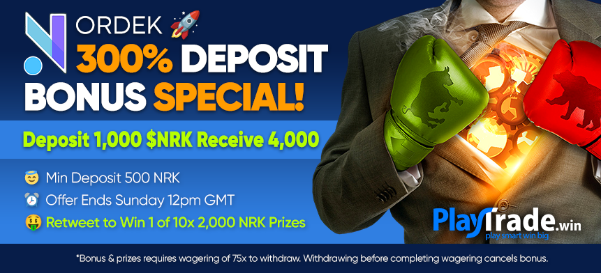PlayTradeWinHQ's tweet photo. 📢 Exclusive Nordek-PTW Promotion!

🎉 Unlock 300% deposit bonus to play, trade &amp; win at https://t.co/Mm8kDOXh1y
🚀 Boost your potential &amp; explore our cutting-edge platform
🤑 Craving more? ReTweet for a chance to win 1 of 10x 2,000 NRK bonus prizes!🎁

#PlayTradeWin #NordekPromo https://t.co/gjof1reLYp