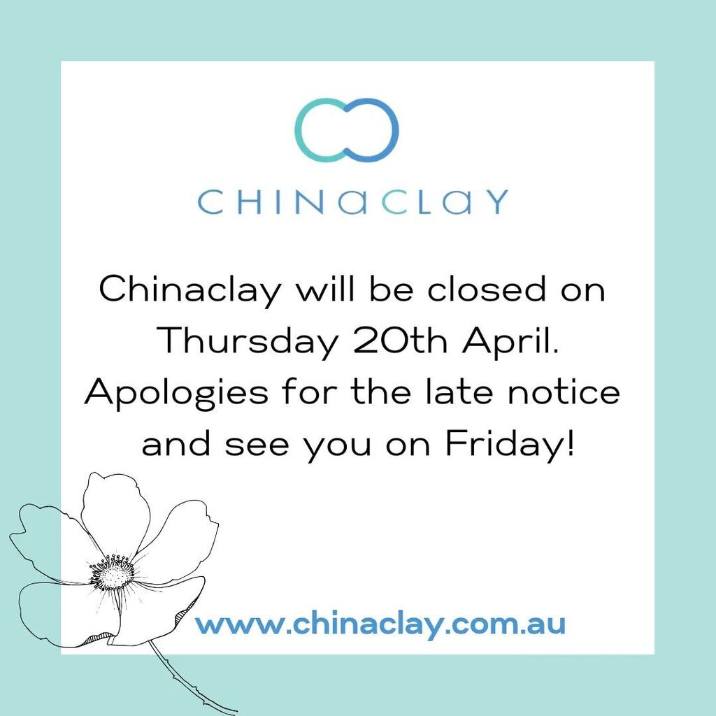 chinaclay_clov's tweet photo. Just a heads up that the shop will be closed on Thursday 20th April. If you have placed an order for that day, please don't worry. We have received it and will deliver it as planned. Many thanks for your understanding and see you all on Fri-yay! https://t.co/6vxGu7omhs