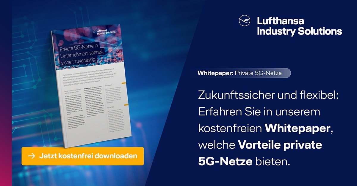 Heute 15 Uhr präsentieren unsere #5G-Experten auf der <a href="/hannover_messe/">HANNOVER MESSE</a> eine interaktive 5G-Live-Experience mit praktischem Beispiel. 🙌🏼
➡️Wenn Sie nicht live dabei sein können, hier unser Whitepaper: lufthansa-industry-solutions.com/de-de/newsroom…

#5G #hm2023 #industrialtransformation #LHINDknowsIT