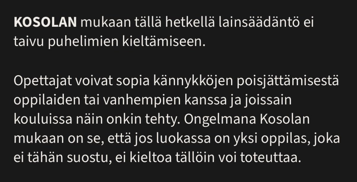 joni_jaakkola's tweet photo. Jokainen tietää, että jos aikuinen räpeltää luuria palaverissa, kaikkien aika menee hukkaan.

Jos nuorisolainen räpeltää luuria oppitunnilla, kaikki menee sen aikaa toisesta korvasta sisään ja toisesta ulos.

On kyllä jokseenkin käsittämätöntä, että ei voida kieltää? https://t.co/PC93fmshKe